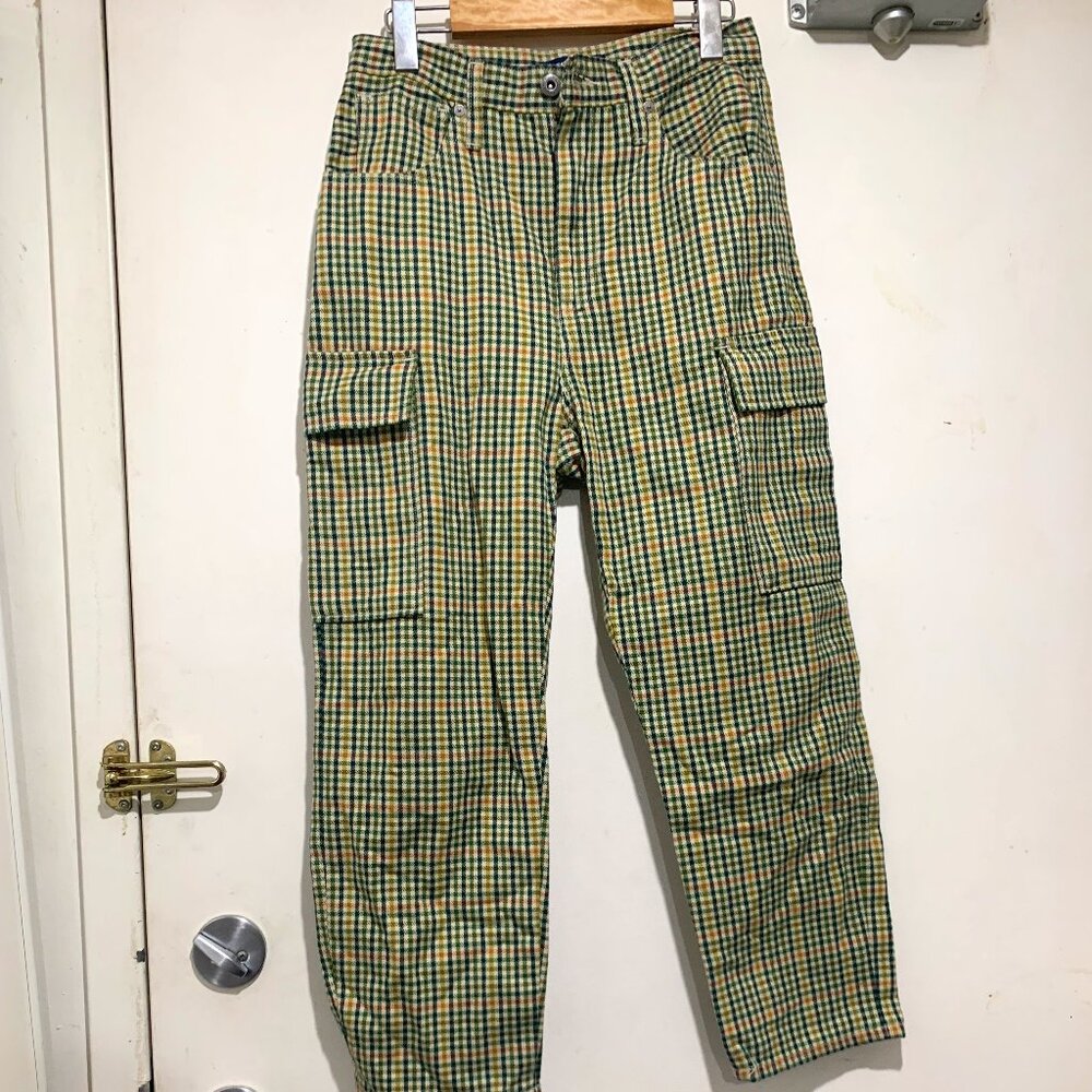LEVI'S PLAID BARREL CROP PANTS SIZE 25